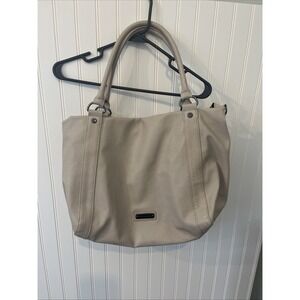 Steve Madden Purse Tote Shoulder Bag Taupe Large Faux Leather 16 X 14